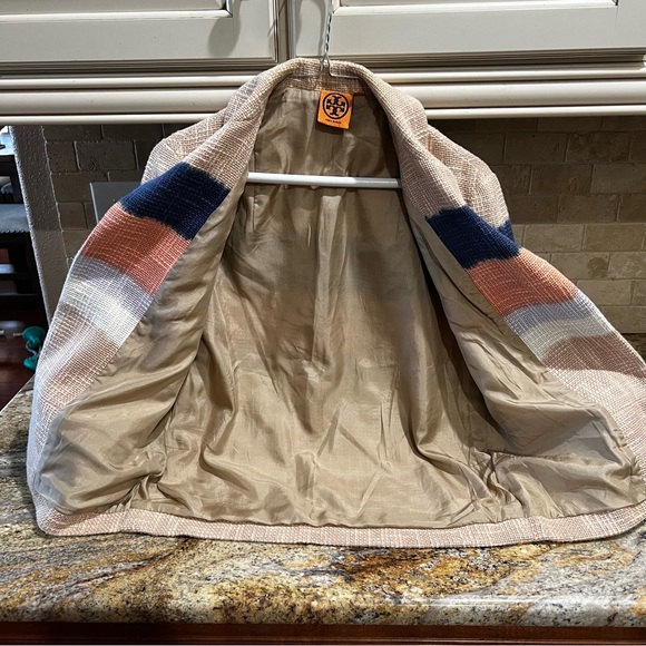 Tory Burch Textured Blazer with Cream and Tan - Picture 4 of 6